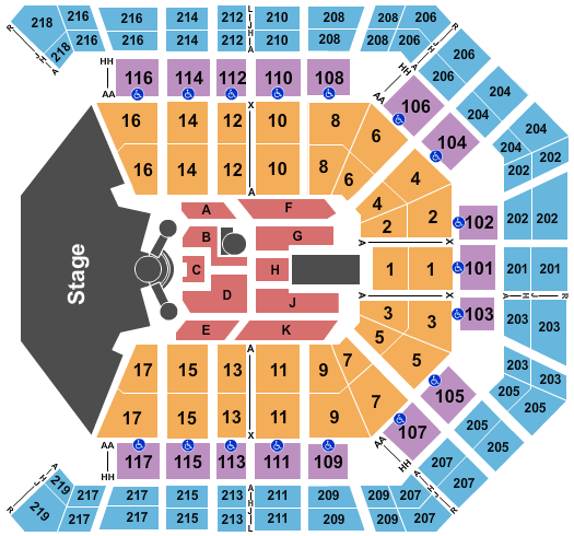 acm awards tickets live in las vegas in 2020 mgm grand detailed seating chart